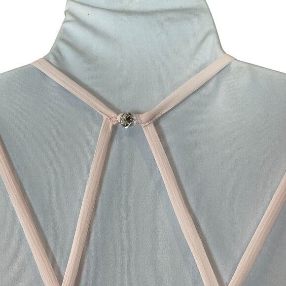 Azazie Blushing Pink A-Line Pleated Bodice Chiffon Strappy Gown 0 - Picture 9 of 14